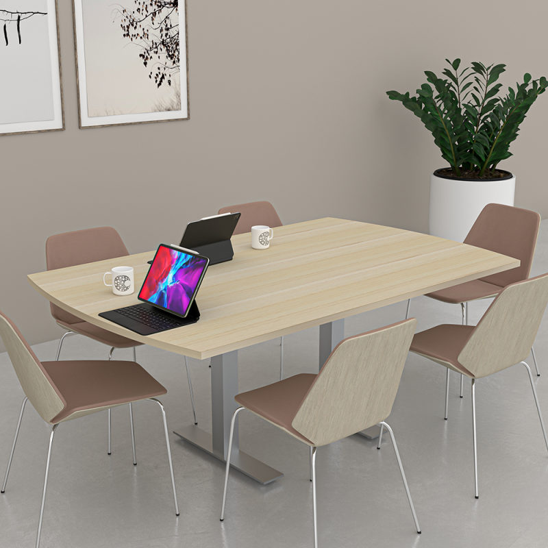 6-Foot Arc Rectangle Conference Table T Bases