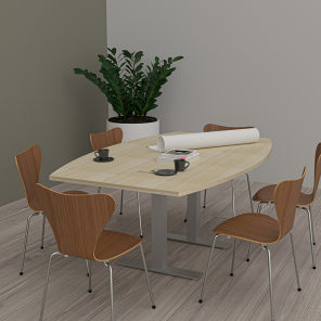 6 Foot Boat Shaped Conference Table T Feet