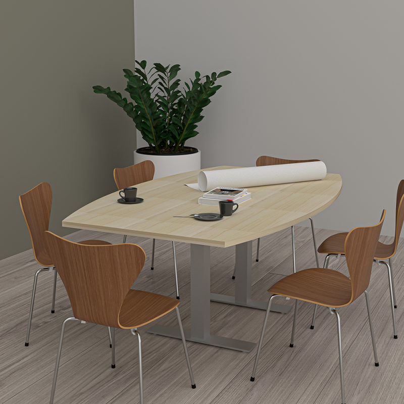 6 Foot Boat Shaped Conference Table T Feet