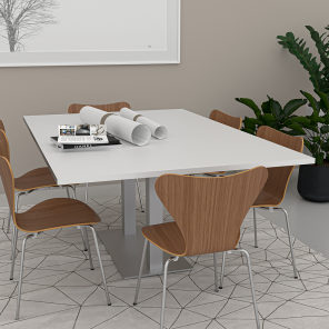 6-foot Rectangular Conference Table Square Base