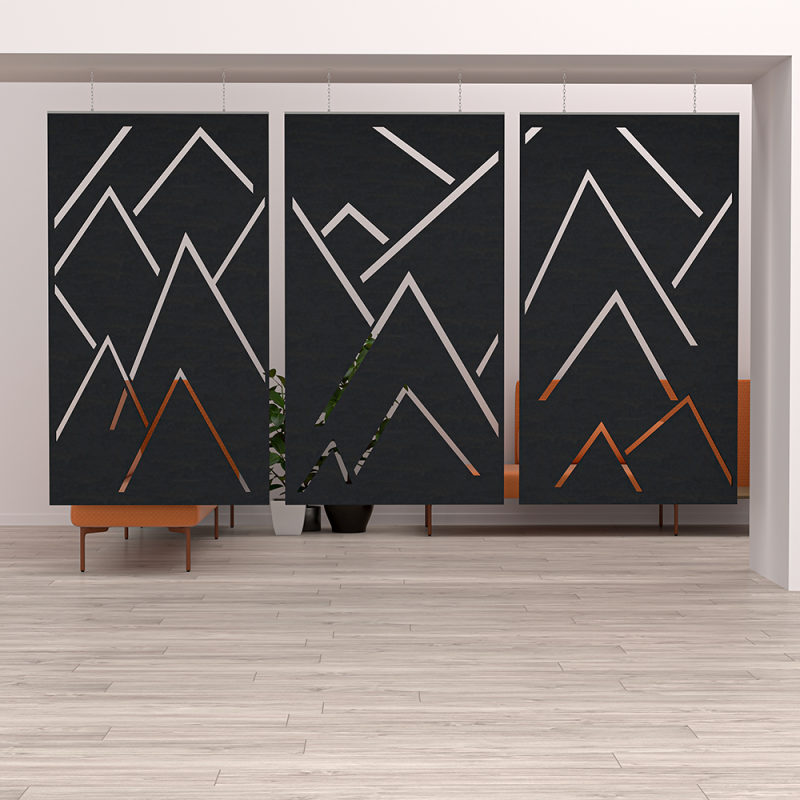 eSCAPE Mountain Range Acoustical Panels Suspended