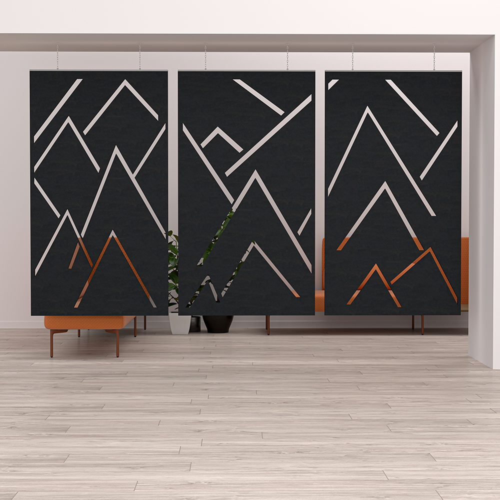 eSCAPE Mountain Range Acoustical Panels Suspended