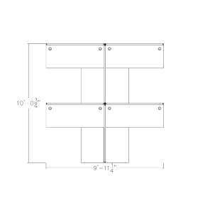 4 Person Sap Slim Cubicle footprint