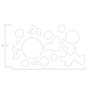 eSCAPE Abstract acoustic wall art footprint