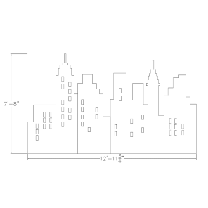 eSCAPE City Lights Acoustic Wall Art Footprint