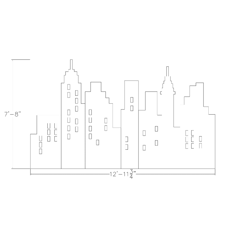 eSCAPE City Lights Acoustic Wall Art Footprint