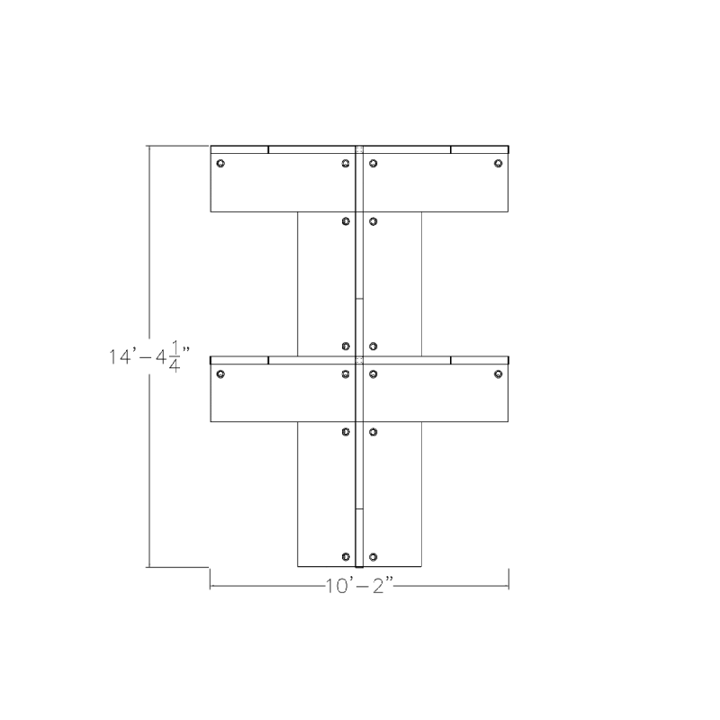 Sapphire Cubicle System 4 Person L-Shaped Workstations Footprint