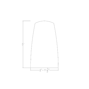 36x60 Arc Boat Huddle Table Footprint