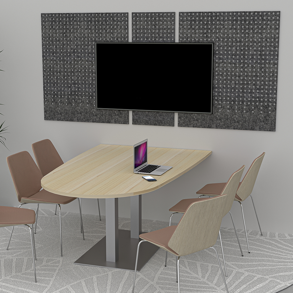 Harmony Series Huddle Table Boval Shape With Double Base