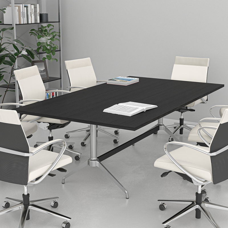 8x4 Rectangle Shaped Conference Table Double Y Bases Scene Render