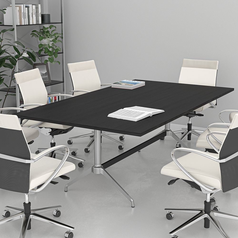 8x4 Rectangle Shaped Conference Table Double Y Bases Scene Render