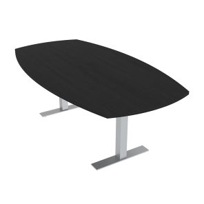 4x6 Arc Boat Conference Table With T Bases Black Cypress