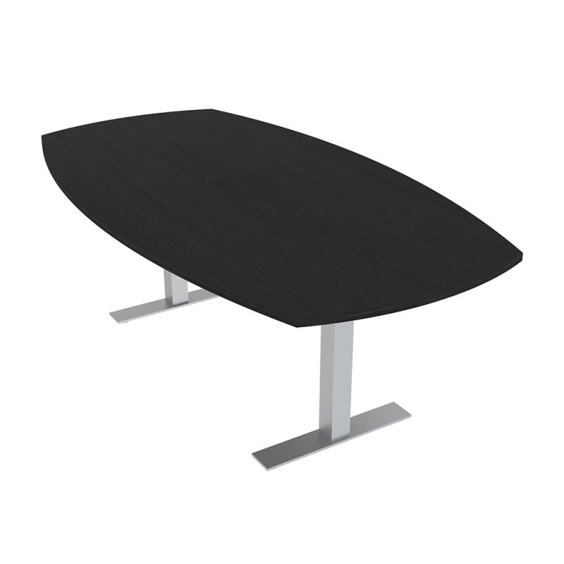 4x6 Arc Boat Conference Table With T Bases Black Cypress
