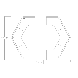 Sapphire Cubicle Round Reception Desk Footprint