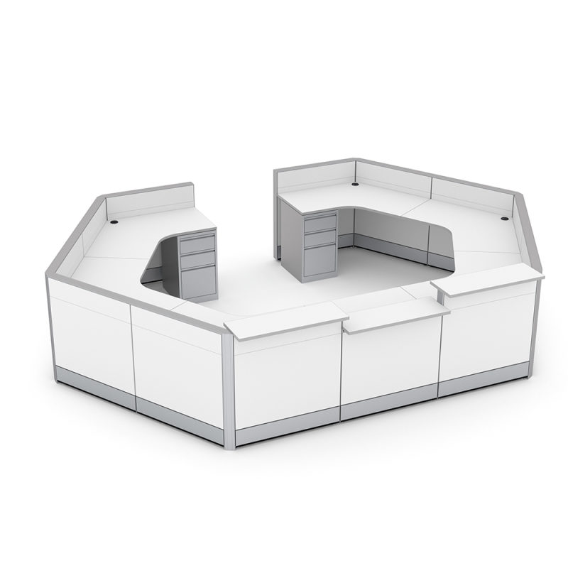 Round Reception Desk Sapphire Cubicle Scene