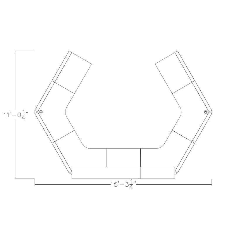 Sapphire Cubicle U-Shaped Reception Desk Footprint