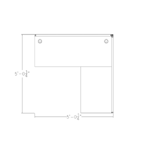 Privacy cubicle L-shaped footprint