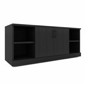 Sol Series Credenza With Inner Doors Black Cypress
