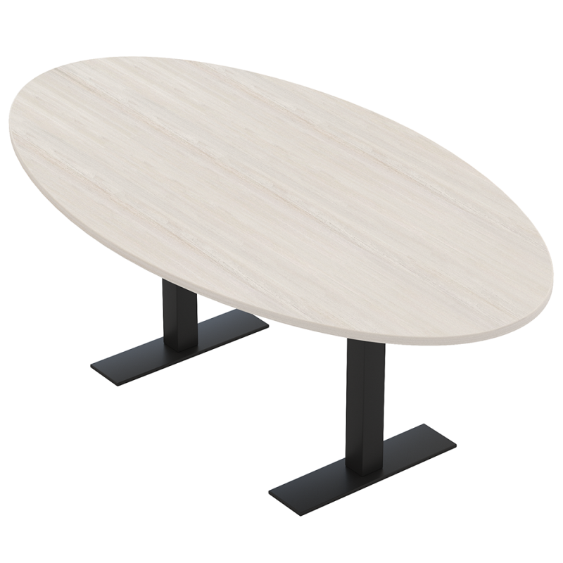 Harmony 4x6 Oval Conference Table Matte Black Base Sea Salt