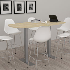 Harmony Series 34x70 Arc Boat Office Table Bistro Height T Legs