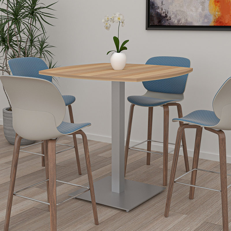 Harmony Series Arc Boat Shaped Bistro Table 42"x42" Square Base