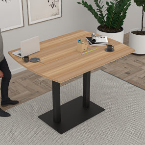 Harmony Series Arc Rectangle Office Table Bistro Height Double Base