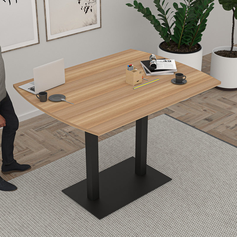 Harmony Series Arc Rectangle Office Table Bistro Height Double Base