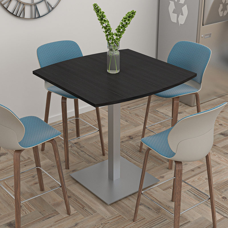 Harmony Series Standing Height Office Table Boat Shaped 42"X42" Square base