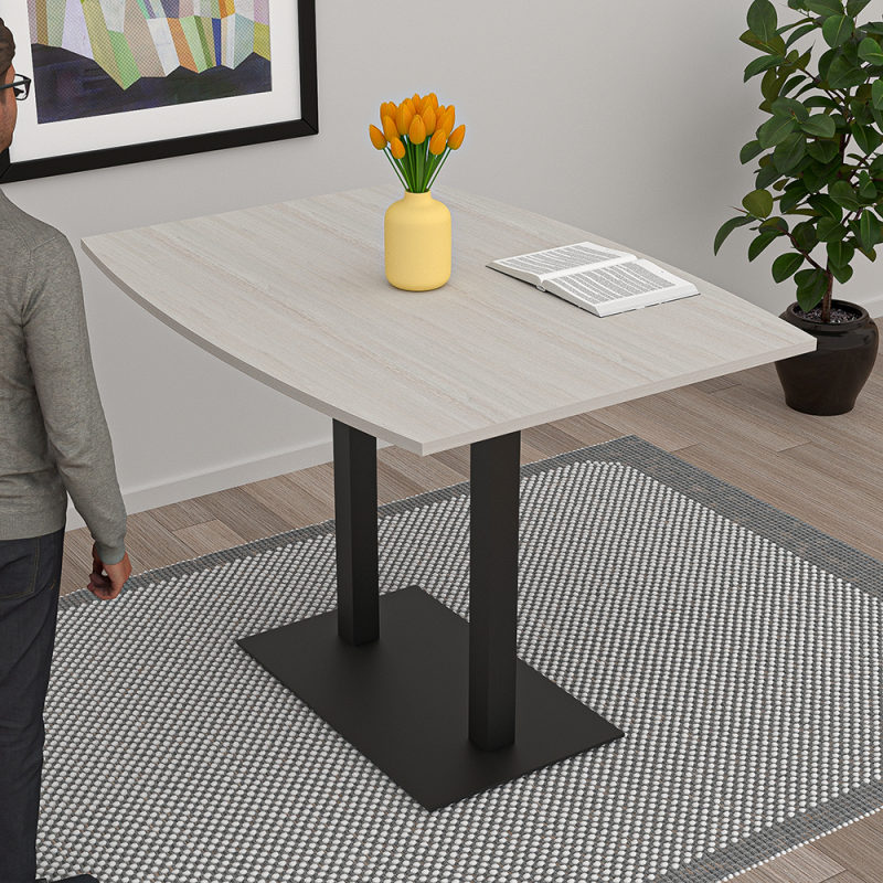 Harmony Series Bistro Height Office Table Boat Shape Double Post Base