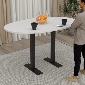 Harmony Series Standing Height Office Table Boval Top T Legs