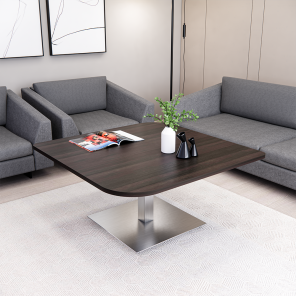 Harmony coffee table with single post square base