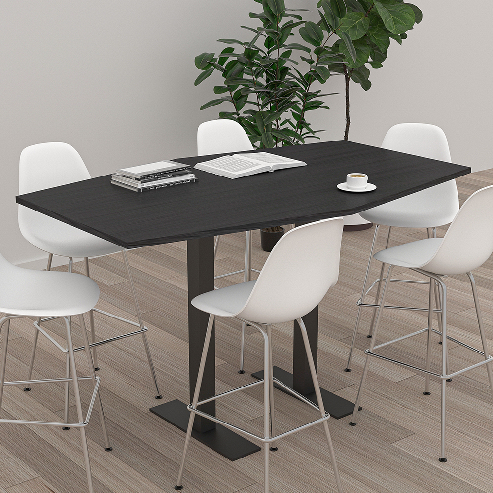 Harmony Series Hexagon Shaped Office Table Standing Height T Legs
