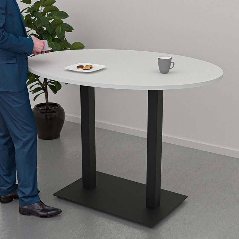 Harmony Series Oval Office Table Standing Height Double Base