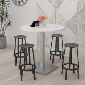 Harmony Series Bistro Height Office Table 42" Round With Square Base
