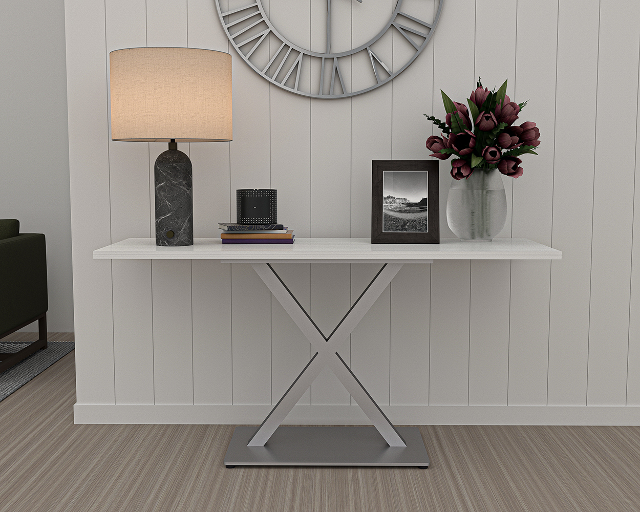 Harmony Office Table Series Rectangular 20x60 Console Table X Base