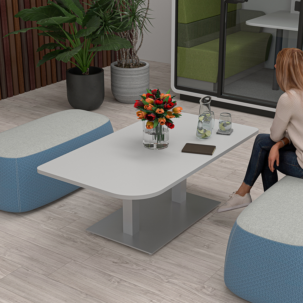 Harmony coffee table with double post base