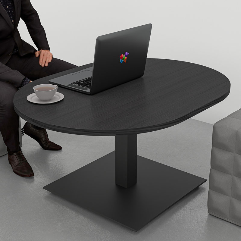 Harmony coffee table with single post square base