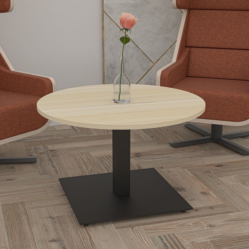 Harmony coffee table with single post square base