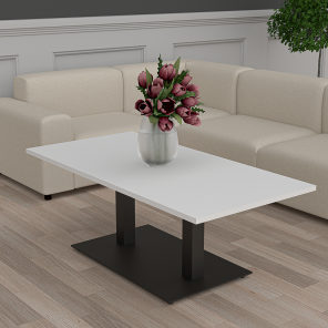 Harmony coffee table with double post base