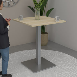 Harmony Series Square Standing Height Table With A Single Post Square Base