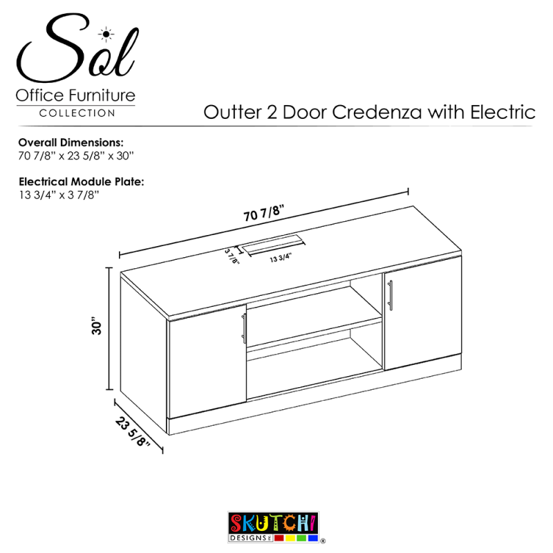 Sol Credenza Line Drawing