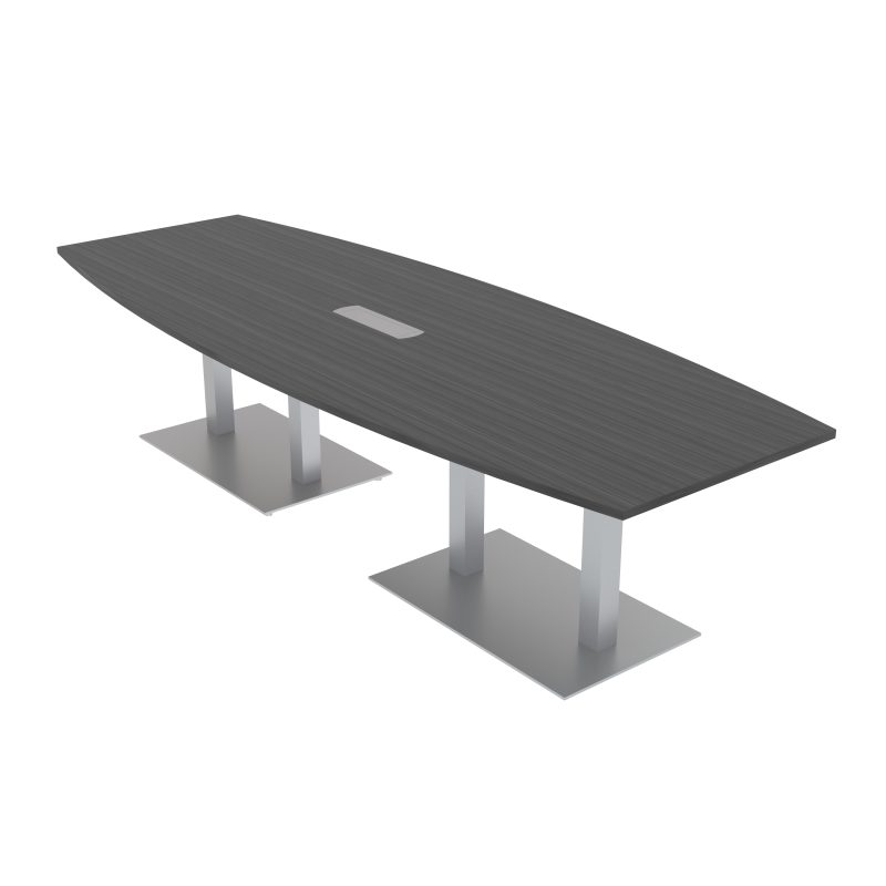 Boat Shaped Table with Rotating Electrical Module In The Center.