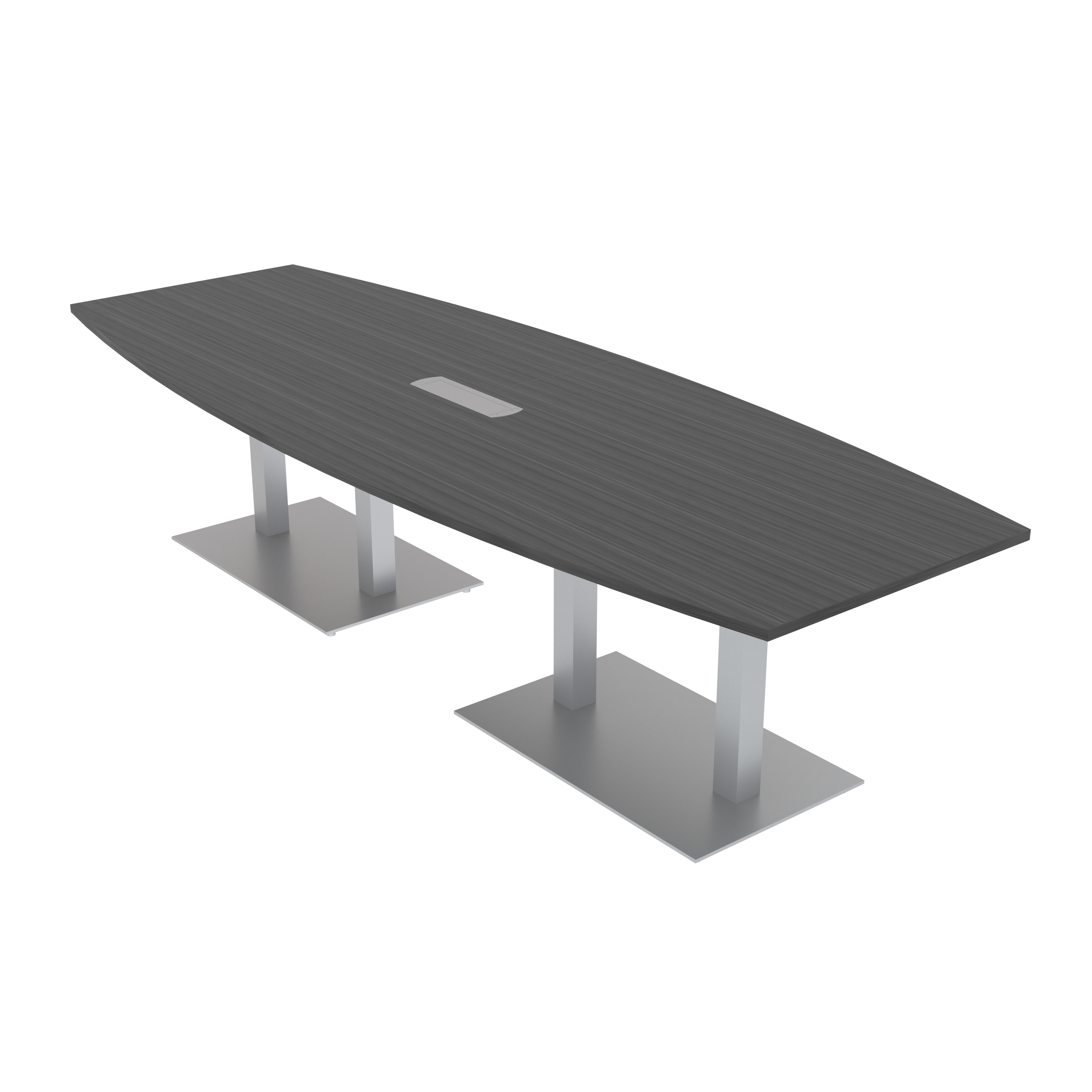 Boat Shaped Table with Rotating Electrical Module In The Center.