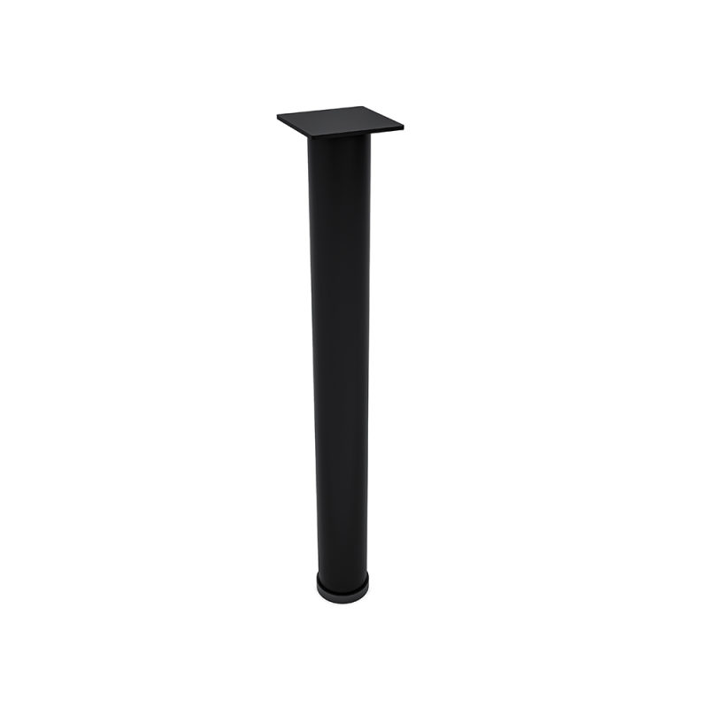 Round Post Leg For Conference Table Square Mounting Plate Matte Black