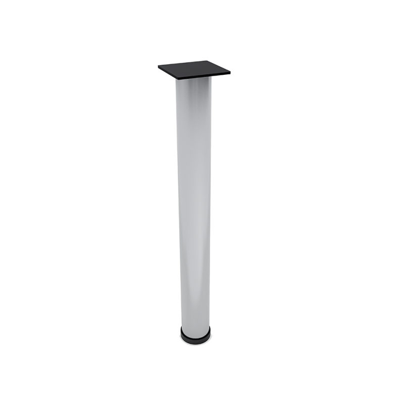 Round Post Leg For Conference Table Square Mounting Plate Silver