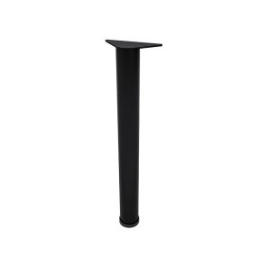 Round Post Leg For Conference Table Triangle Mounting Plate Matte Black