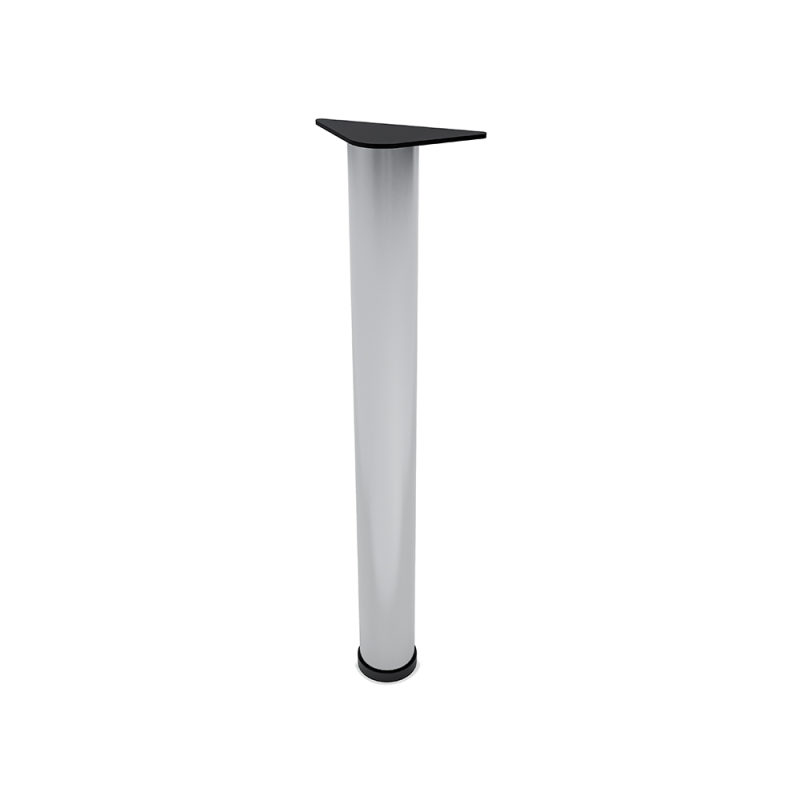 Round Post Leg For Conference Table Triangle Mounting Plate Silver