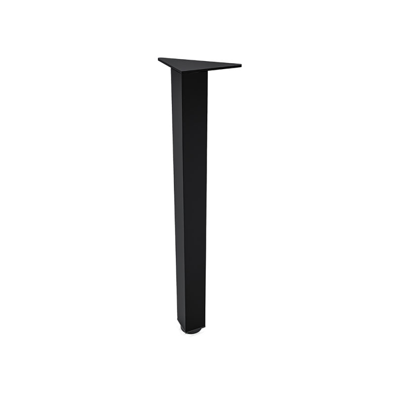 Square Post Leg For Conference Table Triangle Mounting Plate Matte Black