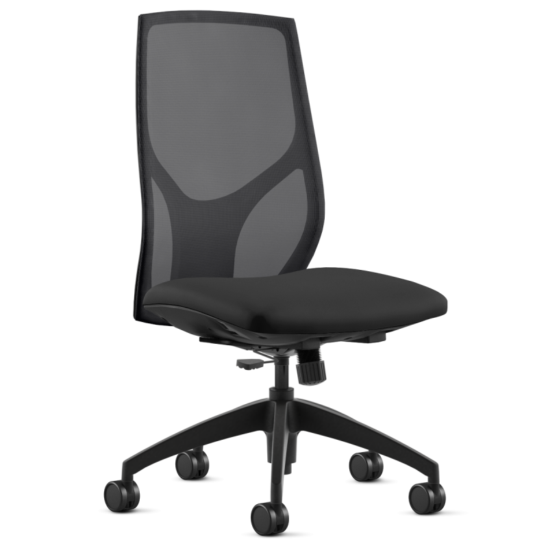 Armless Mesh Back Tack Chair Black