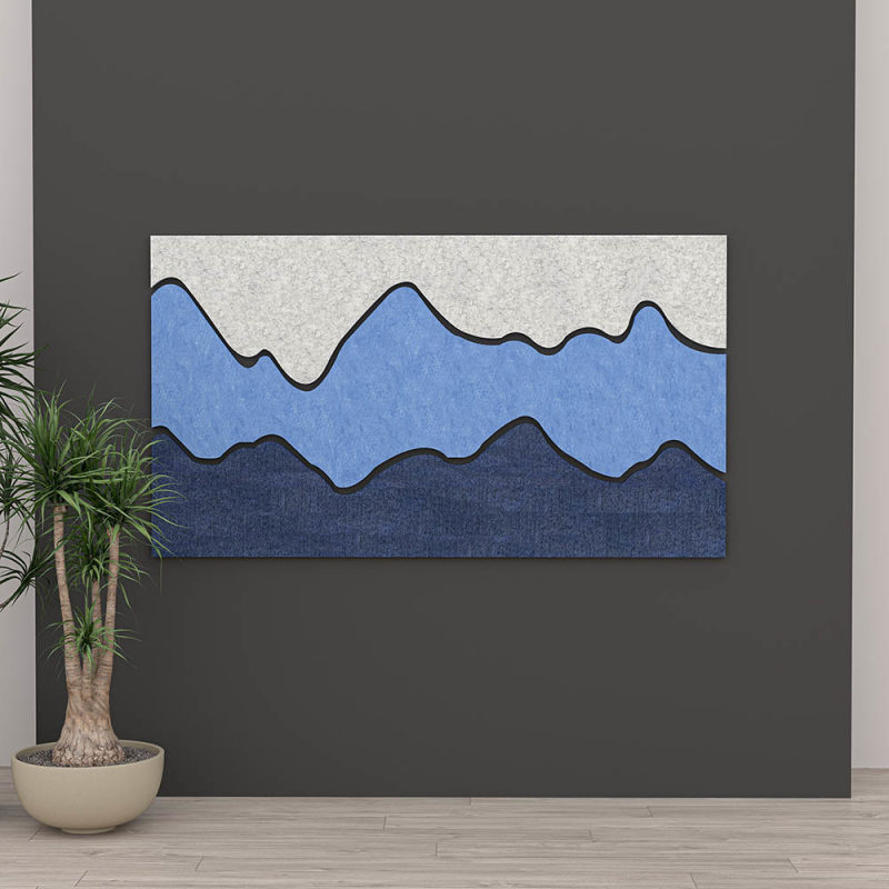 Mountain Slopes Acoustic Wall Art Blue
